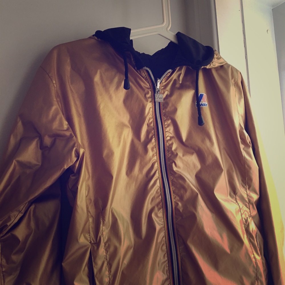 Reversible K-WAY raincoat GOLD & BLACK